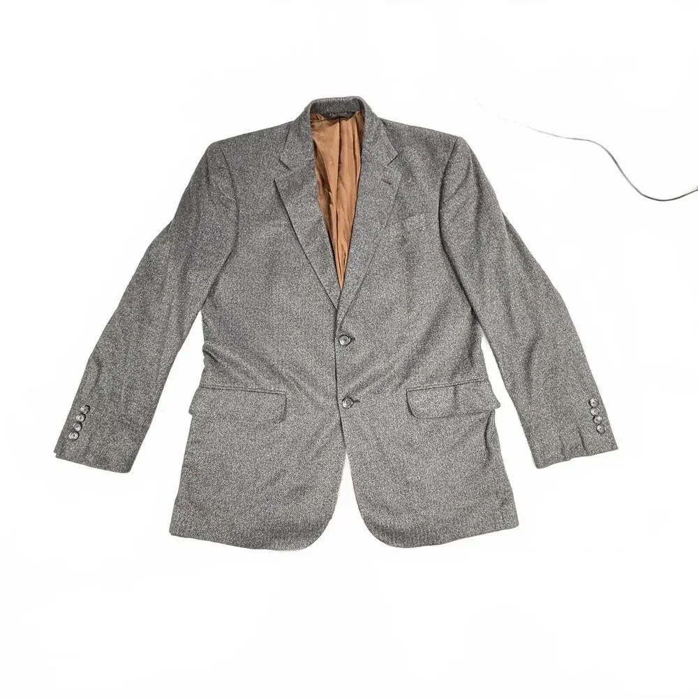 Men's Jos A‎ Bank Brown/Grey Wool Blend Herringbone micro velour Blazer Jacket